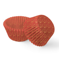 Papilotki cupcake «czerwone Wersal Zloto» 7a (Ø50, h - 30 mm), 2000 szt.